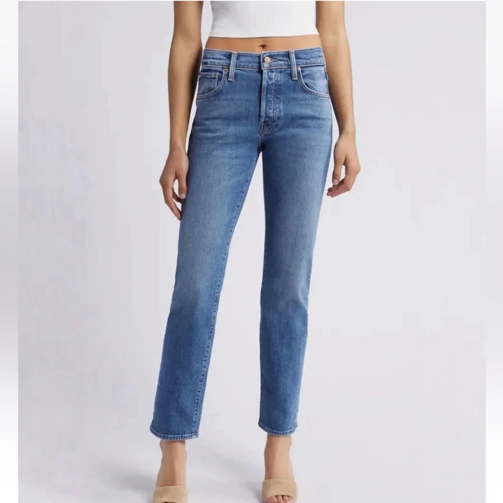 Mother The Mid Rise Hiker Hover Penny For Your Thoughts Button Fly Jeans Size 26 - Picture 1 of 10